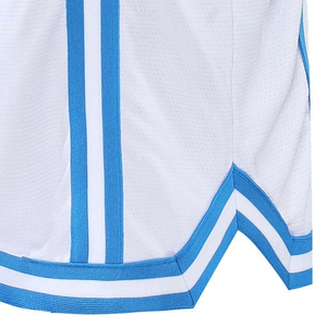 Shorts de basket-ball bleu clair pour hommes avec bandes latérales, taille à cordon de serrage, séchage rapide, style Bermuda sportif - Product Image 4