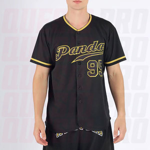 เสื้อเบสบอลสีดำและสีดำทองโบราณแบบสั่งทำพิเศษ พร้อมบริการพิมพ์ลายแบบ Sublimation  ออกแบบโลโก้และแบรนด์ได้ตามต้องการ - Product Image 2