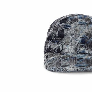 Washed Denim Baseball Cap 6-Panel Unisex Adjustable Distressed Checkered Pattern Street Style Casual <b>Hat</b> Spring <b>Summer</b> - Product Image 5