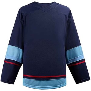 Blank Hockey Jersey Wholesale Custom Ice Hockey Uniform Sublimation Quick Dry Polyester Training Jerseys OEM Bulk - Product Image 5