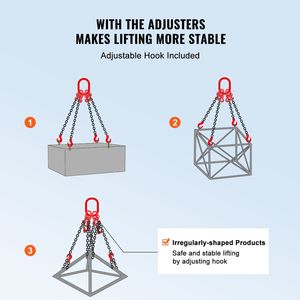 Elevador de Cadena para Motor G80, Cadenas de Elevación de 5/16 Pulgadas x 10 Pies, Capacidad de 11000 Libras/5 Toneladas, Nueva Cadena de Elevación de 5/16 Pulgadas x 10 Pies para Motor - Product Image 4