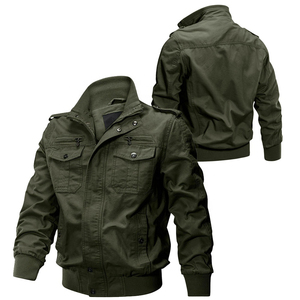 Men's Winter 100% Cotton Eco-Friendly Breathable Waterproof Softshell Cargo <b>Jacket</b> OEM Service Wholesale with Stand Collar - Product Image 1