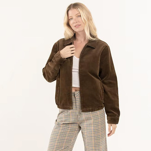<b>Spark</b> Clothing New Soft Corduroy Breathable Fur Trim Silk Lining Winter Warm up Girls Fashion Turn Collar <b>Jackets</b> OEM Service - Product Image 5