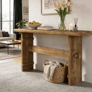Moderna Consolle Lunga in Legno Massello per Casa, Appartamento e Hotel - Product Image 6