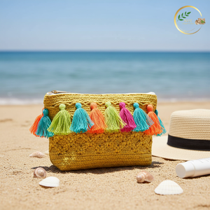 Bolsa de Cosméticos Reutilizable de Yute con Cierre, Organizador de Maquillaje - Product Image 5