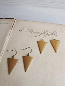 Boucles d'oreilles en laiton faites à la main en forme de tringle, accessoires pour femmes, bijoux en métal, livraison gratuite - Product Image 2