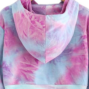 Prix de gros – Nouveau sweat à capuche tie-dye respirant en coton/polyester pour femme, avec logo personnalisé, idéal pour tenues décontractées à manches longues - Product Image 5