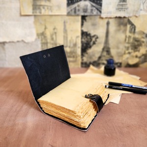 Tree Leather Saddle Stitched A6 <b>Diary</b> Journal with 100 Deckle Edge Sheets (8x6 Inch)-Gift Edition - Product Image 2