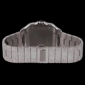 Montre Premium de Style Hip Hop avec Cadran à Chiffres Arabes, Mouvement à Quartz, Sertissage Carré Personnalisé et Moissanite Entièrement Sertie - Product Image 3