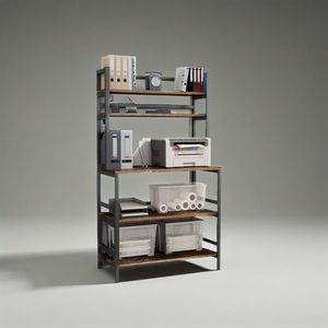 Industrial Free Standing Rustic Brown 5-Tier Kitchen Bakers <b>Rack</b> <b>Storage</b> Shelves & Units - Product Image 3