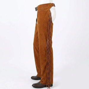Men's Western Stylish Half <b>Chaps</b> Plain Design And Custom Pockets Style Suede Leather <b>Chaps</b> Traditional Western Suede <b>Chaps</b> - Product Image 4
