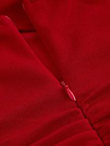 Robe décontractée pour femme à manches longues, col en V, style halter, avec col contrastant et ourlet évasé – Légère et fluide pour le printemps, l'automne et l'hiver - Product Image 2