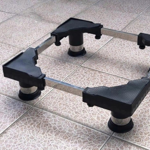 Plateforme réglable robuste pour appareils électroménagers, base noire pour grandes machines à laver et réfrigérateurs - Product Image 1