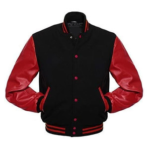 แจ็คเก็ตวาร์ซิตี้ผ้าวูลพรีเมียมและหนังเทียมไวนิล สไตล์เลตเตอร์แมนคลาสสิก ทนทาน สวมใส่สบาย แฟชั่นสตรีทแวร์ - Product Image 4