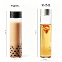Bouteille en verre de qualité alimentaire avec bouchon à vis, logo personnalisé, de 250 ml à 800 ml, pour jus, lait, café, vente en gros, OEM