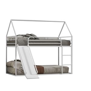 Letto a castello moderno per bambini, a forma di casa, con scala, ideale per cameretta, parco e palestra - Product Image 2