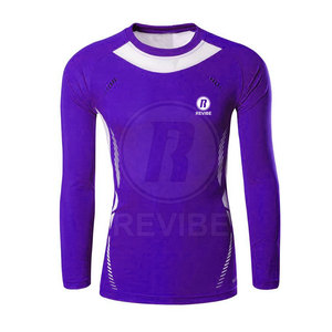 เสื้อแรชการ์ดแขนยาวสำหรับผู้ชาย ผลิตจากโพลีเอสเตอร์ 100% ทนทาน เป็นมิตรกับสิ่งแวดล้อม พร้อมเนื้อผ้ายืดหยุ่น ชุดกีฬาที่ใช้งานได้ยาวนาน - Product Image 6