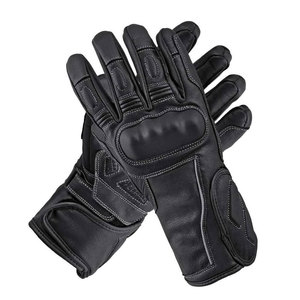 Guantes de moto de cuero negro para hombre, con cierre de velcro, para ciclismo en invierno - Product Image 1
