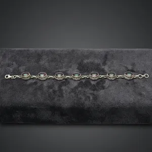 Rainbow Mystic Topaz Splendid Style 925 Sterling Silver Handmade Bracelet For Women's <b>Chain</b> Link Jewelry Everyday Wear - Product Image 5
