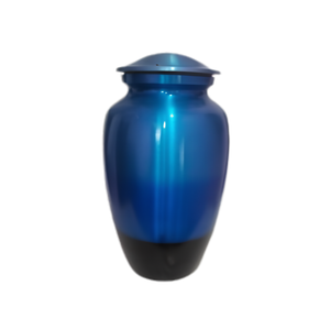 Metallic Blue Cremation Urn for Human Ashes | Adult <b>Memorial</b> <b>Keepsake</b> | Funeral Burial Vessel with Secure Lid | Elegant - Product Image 1