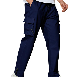 Pantalon cargo homme personnalisé respirant taille mi-haute, multi-poches, style streetwear, jogger, pour l'extérieur - Product Image 1