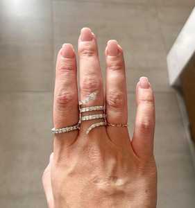 Anillo de serpiente en espiral abierto de oro macizo de 14k y 18k con diamante cultivado en laboratorio de 1 quilate de corte redondo y baguette, anillos cruzados envolventes, joyería fina - Product Image 2