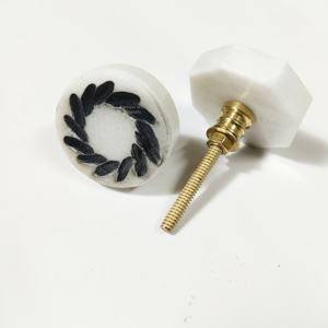 ลูกบิดประตูหินหินอ่อนธรรมชาติรูปดอกไม้สลักเป็นโลหะมือจับเฟอร์นิเจอร์ห้องครัวและลูกบิดลิ้นชักตู้ - Product Image 6