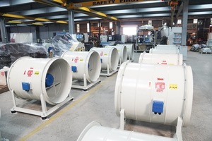 พัดลมแกนหมุนแบบลูกปืน 0.55-37kW ทนอุณหภูมิสูง รองรับ OBM ขับเคลื่อนโดยตรง สำหรับดูดควันในทางเดิน 380V รุ่น AXP-8-8D - Product Image 4