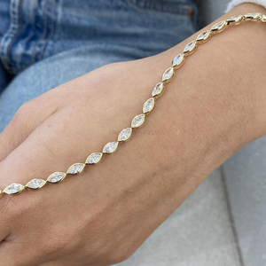 Handcrafted Lab Grown Diamond Bracelet 14K <b>Gold</b> IGI Verified 10K 18K White <b>Rose</b> Yellow <b>Gold</b> Ethical Fine Jewelry Gift - Product Image 1