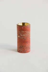 Pot à bougie en travertin rouge, porte-bougie en pierre de luxe et brûleur d'encens, décoration élégante pour la maison, cadeau d'aromathérapie - Product Image 2