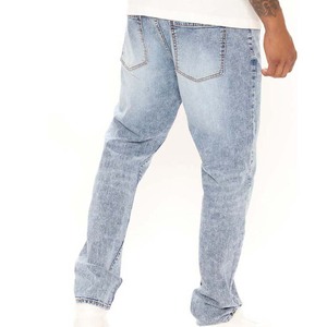 Slim Fit Denim <b>Pants</b> Medium Wash Casual Streetwear Fashion Soft Stretch Fabric Classic Style - Product Image 5