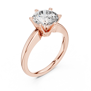 Bague de fiançailles solitaire à taille ronde pour femme, bague de promesse classique à 6 griffes, bague de mariage minimaliste, cadeau de bijoux de mariée - Product Image 4