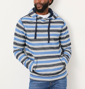Direct Factory Sale 100% Cotton Fleece Men's Hoodies Pullover OEM Custom Logo Drop Shoulder 300 GSM Striped Printed Regular Fit - Product Image 1