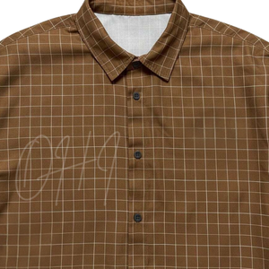 Camisa de Manga Corta Sólida para Hombre, Diseño Moderno, Color Marrón, Fabricante, Suministro al por Mayor, Ropa Casual, Transpirable, OEM, ODM - Product Image 6