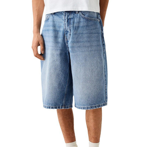 Shorts cargo en jean pour hommes, coupe ample, multi-poches, en coton délavé, décontractés, pour l'été, avec poches utilitaires - Product Image 6