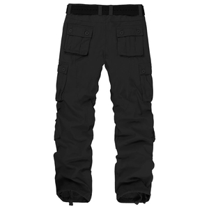 Adult Men <b>Cargo</b> Pants Black Color Outdoor <b>Work</b> Trousers Elastic Waste Slim Fit Streetwear <b>Cargo</b> Trousers With OEM Service - Product Image 3