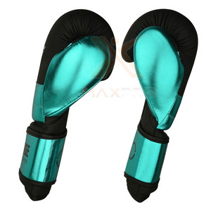 Gants de boxe d'entraînement en cuir véritable avec logo personnalisé, à doigts entiers, anti-humidité, fermeture auto-agrippante, pour jeunes, unisexe - Product Image 3