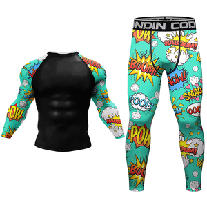 Ensemble Rash Guard et Short à Manches Courtes Imprimés sur Mesure pour MMA, Surf et Taekwondo – Vêtements de Compression 3D avec Logo – Vente en Gros OEM - Product Image 1