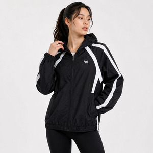 Chaqueta Cortavientos con Franjas Reflectantes para Mujer, Ligera, con Capucha, para Correr y Hacer Ejercicio, Ropa Deportiva, Chaquetas Personalizadas con Logotipo para Hombre - Product Image 3