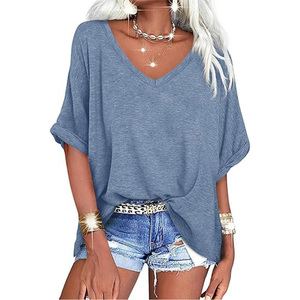 Camiseta Negra Lavada de Corte Holgado, Estilo Casual, Color Sólido, Ecológica, 100% Algodón, Cuello Redondo, Unisex, Manga Corta - Product Image 1