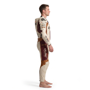 Traje de Motociclismo de Cuero Vacuno Tejido a Medida, Transpirable, con Protección CE, para Hombre, OEM, ODM, Marca Privada, Prenda Exterior de una Pieza - Product Image 3