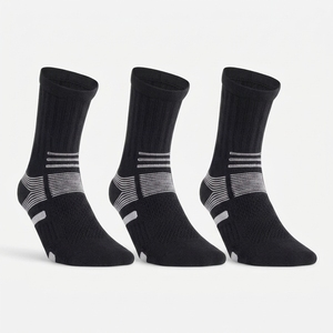 Men's <b>Black</b> <b>Ankle</b> <b>Socks</b> Striped Breathable Knitted Sports <b>Socks</b> Summer Wear - Product Image 1