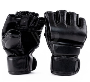 Gants de MMA en cuir sur mesure de haute qualité pour le karaté, les arts martiaux, la boxe, le Muay Thai, l'entraînement au kick, avec logo personnalisé, demi-doigts - Product Image 4