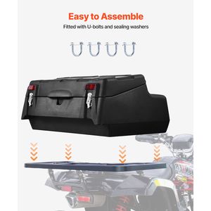 Waterproof 95L ATV Rear Storage <b>Box</b> with Padded Backrest LLDPE Lockable <b>Gear</b> Storage Fits Most ATVs - Product Image 5