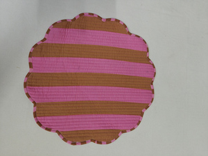 Pink Brown Leopard Print Cotton Thin Quilted Reversible Modern Customizable Machine Washable Multi-Shaped <b>Placemat</b> Dining Mat - Product Image 2
