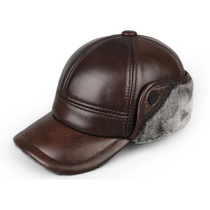 Gorra de Cuero Genuino con Logotipo Personalizado al por Mayor, Gorras Snapback Lisas para Hombre, Gorra de Béisbol de Cuero PU con Bordado Personalizado OEM, Gorra Lisa de 6 Paneles - Product Image 6