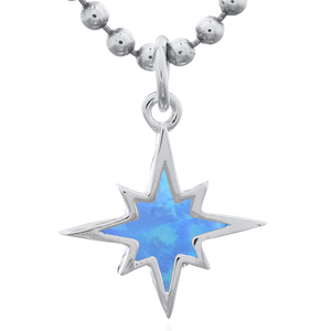 Colgante Radiant de Plata 925 con Estrella del Norte y Ópalo Sintético Azul para Uso Diario - Product Image 1