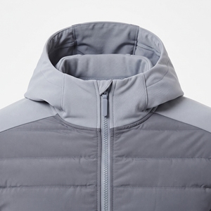 Men’s Hooded Softshell Jacket and <b>Pants</b> Set <b>Padded</b> Color Block Outdoor Sports Tracksuit 2 Piece Set - Product Image 5