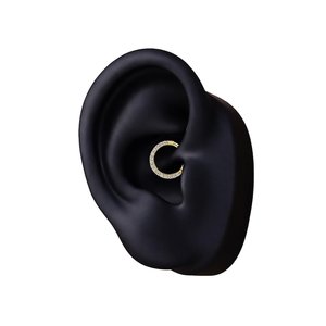 Pendientes de Aro de Plata de Ley 925 con Baño de Oro de 14K, Anillo de Septum de Lujo con Circonitas, Joyería para Piercing de Nariz - Product Image 5