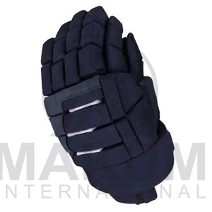 Guantes de Hockey sobre Hielo Personalizados Azul Marino con Ribete Amarillo Antideslizantes de Poliéster Unisex para Todas las Estaciones - Product Image 5